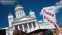 Finns Rally Against Trump, Putin Ahead of Helsinki Summit