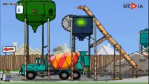 Cement mixer truck & road roller for children, Construction cartoons for kids, Videos for children