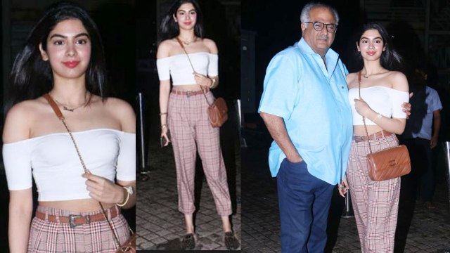 Dhadak: Khushi Kapoor & Boney Kapoor look STUNNING at Jhanvi Kapoor's film screening | FilmiBeat