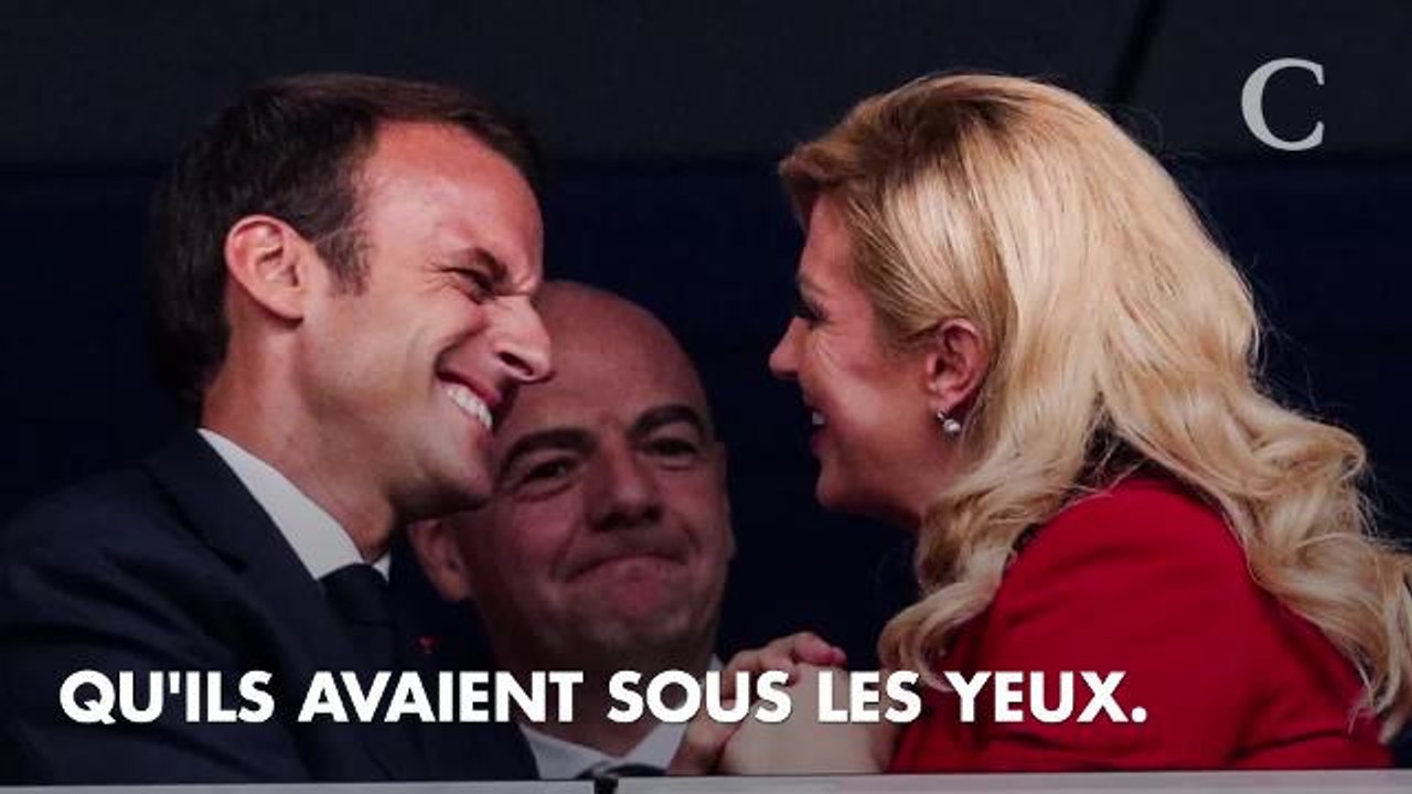 PHOTOS. Coupe du monde 2018 : Emmanuel Macron et Kolinda Grabar-Kitarović ont partagé un moment très complice dans les tribunes