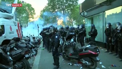 Fransa'da zafer kutlamaları çatışmaya dönüştü