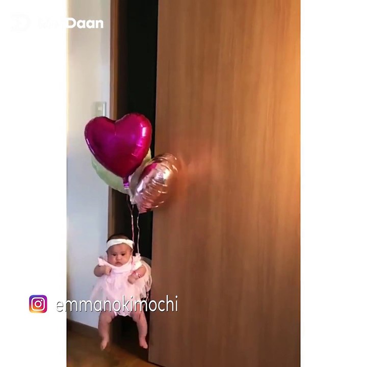 Children are floating on balloons, are not they?