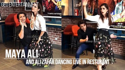 Maya Ali Dancing With Ali Zafar Live in Restaurant_HD