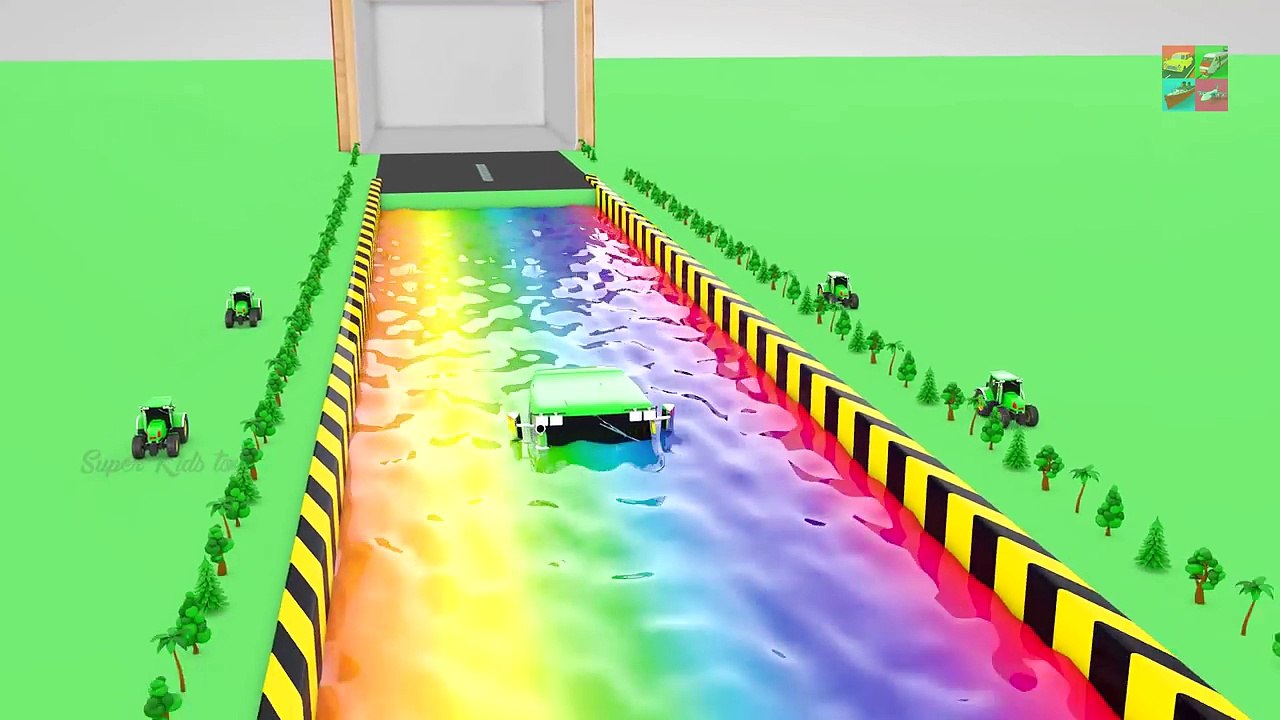 Learning Colors for Children with Mega Monster Street Vehicles Water Colors 3D Vehicle for Kids