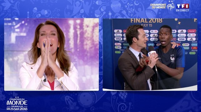 Grosse bourde de Paul Pogba face à Anne-Claire Coudray - ZAPPING DES BLEUS DU 16/07/2018