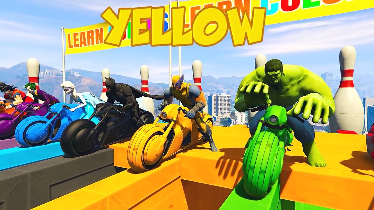 Dessin Animé avec Motos Colorées pour Enfants et Drôle Comptines Bébé