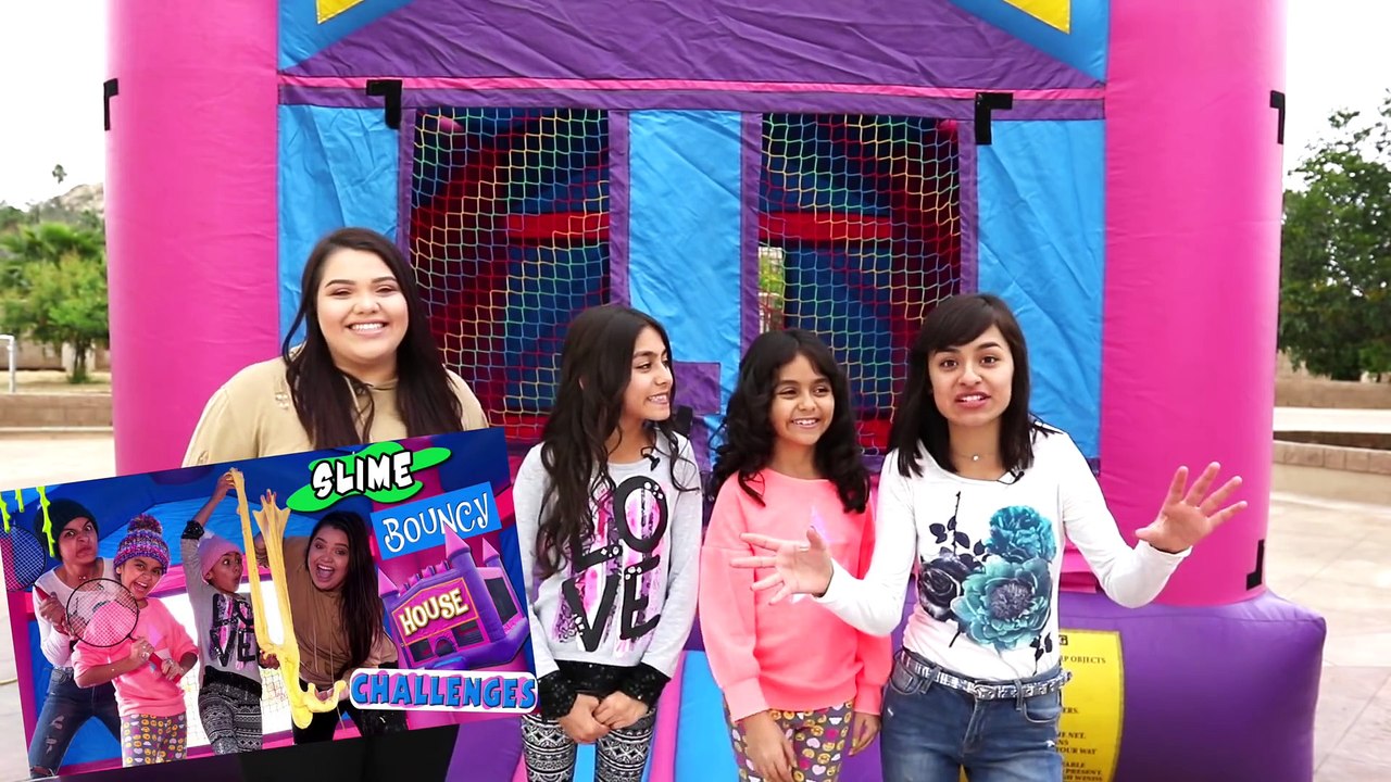 Making SLIME In A BOUNCE HOUSE Challenge!