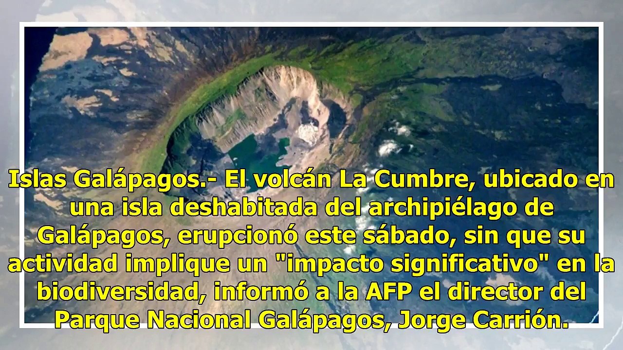 Volcán La Cumbre hace erupción en las Islas Galápagos