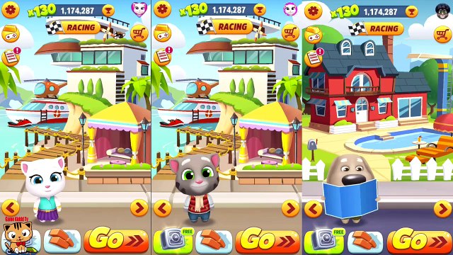 Talking Tom Gold Run Gameplay - Talking Angela, NEON Angela And Ben Run