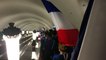 Les français dans le métro à Moscou avant la finale de la coupe du monde