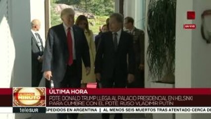 Llega Donald Trump al palacio presidencial de Helsinki