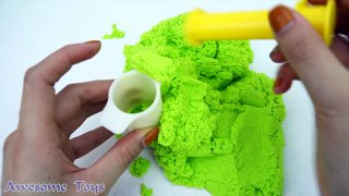 DIY Kinetic Sand Ice Cream Flower Learn Colors Kinetic Foam Surprise Eggs Toy Opening for