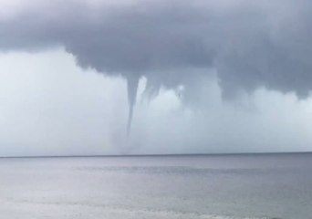 Waterspout Spotted Churning Off Fort Morgan Coastline