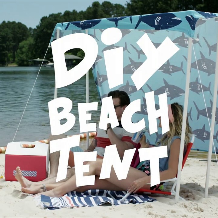 Throw some shade with this DIY tent made from a shower curtain. ⛱ Get ready for HGTV Beach Week from July 16 - 22 on our site >>   
