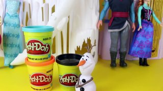 Disney Frozen Olaf Makes Play Doh Action Superhero Costume with Frozen Elsa and Anna with