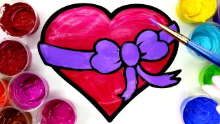 Coloring Pretty Heart Painting Page, Children can Learn to Color with Paint