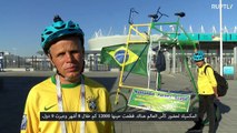 راكبا دراجته, سافر من البرازيل إلى روسيا  لحضور مبارايات كأس العالم