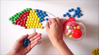 Rainbow Umbrella Learn Colors M&M Candy Learn colour Compilation
