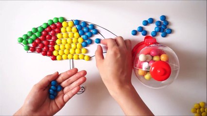 Rainbow Umbrella Learn Colors M&M Candy Learn colour Compilation