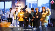 BTS anunciando a parceria entre BT21 e Facebook Messenger!