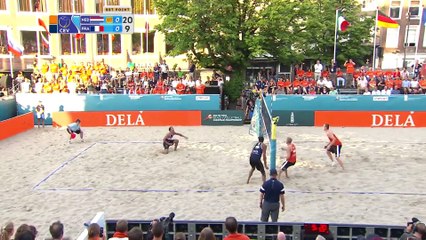 Spectaculaire rally tijdens EK volleybal