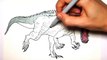 Drawing and coloring Indominus Rex From Jurassic World Draw Dinosaurs Color Pages For Chil