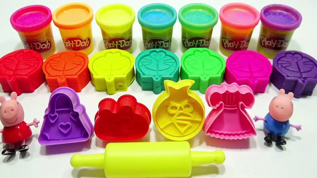 Learn Colors Play Doh Angry Birds Peppa Pig Molds Fun! Finger Family Nursery Rhymes