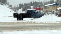 BIG FAIL Lifted truck ford f250 stuck in snow
