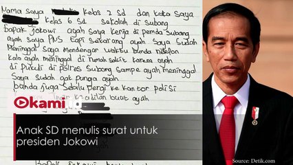 Murid SD Tulis Surat ke Jokowi, Curhat Ayahnya Tewas di Tahanan Polisi