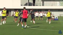 El detalle de clase de Vinicius durante un entrenamiento del Real Madrid