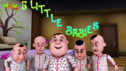 5 Little Babies | 3D animated kids songs | Hindi Songs for Children | Motu Patlu | WowKidz