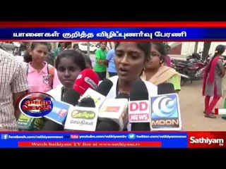 Tirupur : Awareness campaign about elephant | Sathiyam TV News