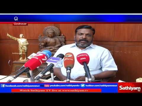 Thol. Thirumavalavan meets press regarding Jallikattu and relief for farmers by TN Govt.