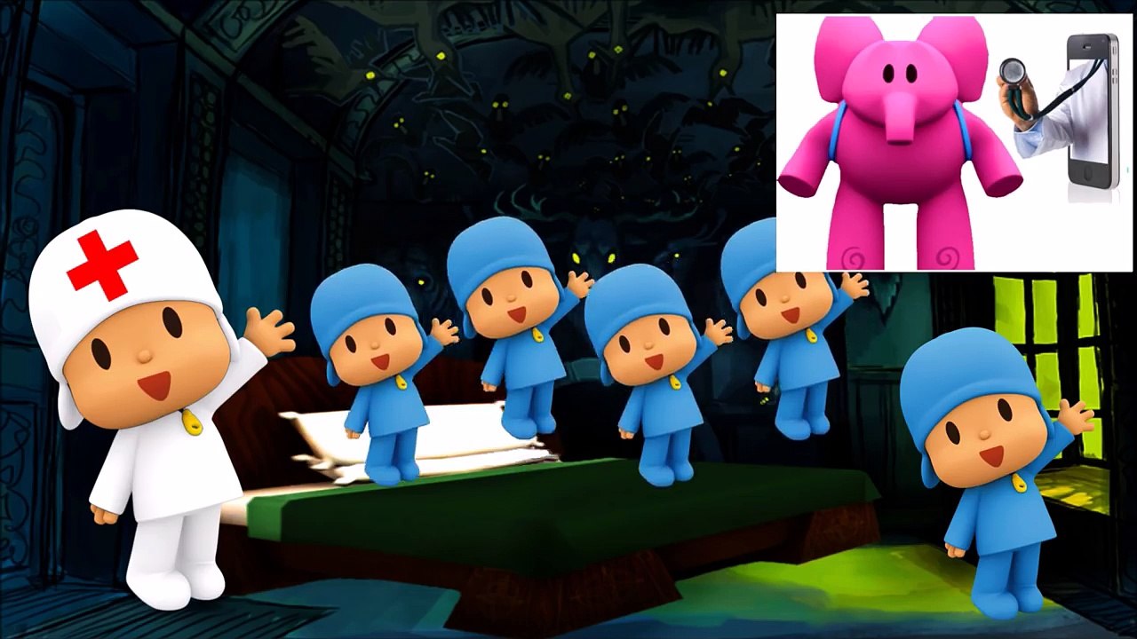 5 Little Talking Pocoyo Jumping On the Bed Five Little Monkeys Nursery Rhymes for Toddlers
