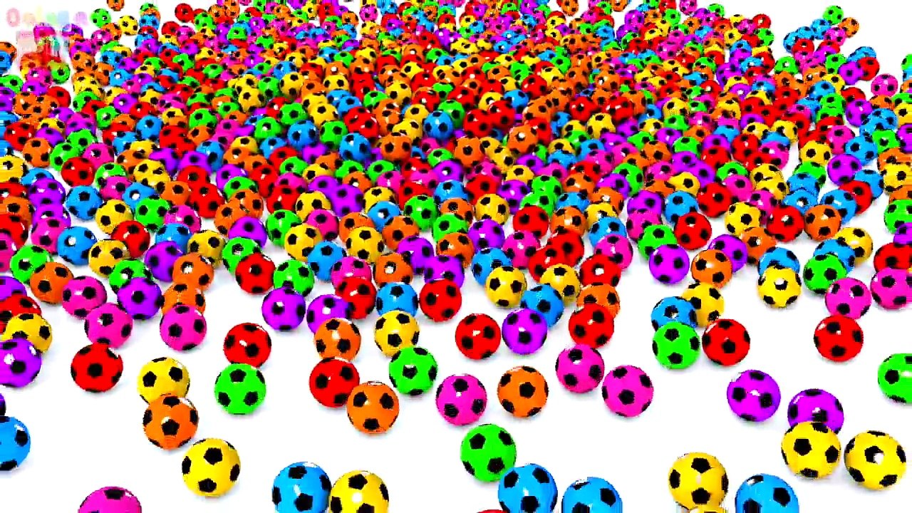 Learn Colors For Kids With A Lot of 3D Soccer Balls Elephant Animals Spiral For Toddlers #