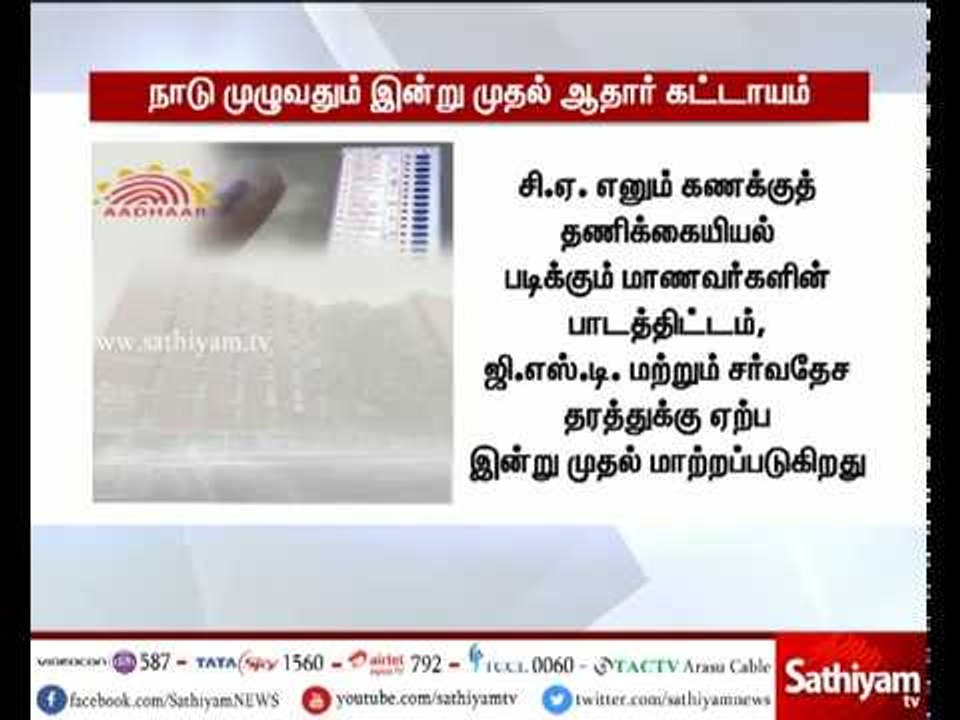 Aadhaar was mandatory throughout Country