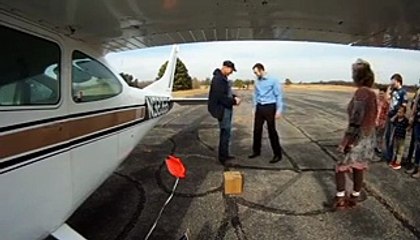 Gender reveal comes from powder released by plane