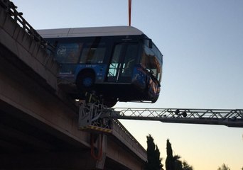 Madrid Bus Hangs Off Bridge After Crashing Through Safety Barrier