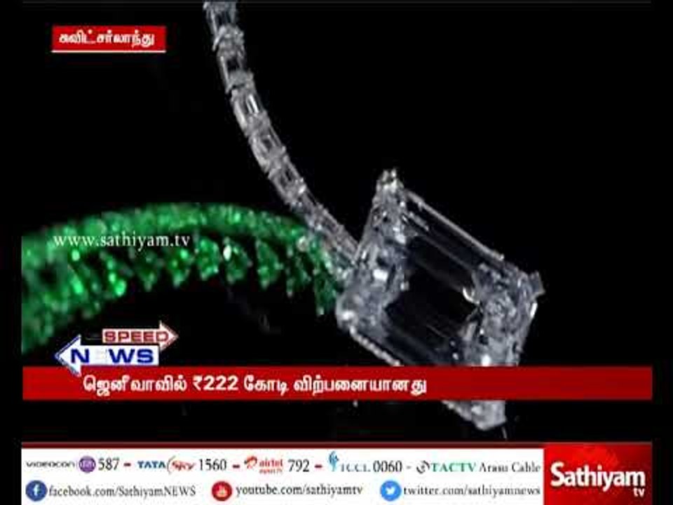 உலகின் மிகப்பெரிய வைரம் ஜெனீவாவில் 222 கோடி ரூபாய்க்கு விற்பனை