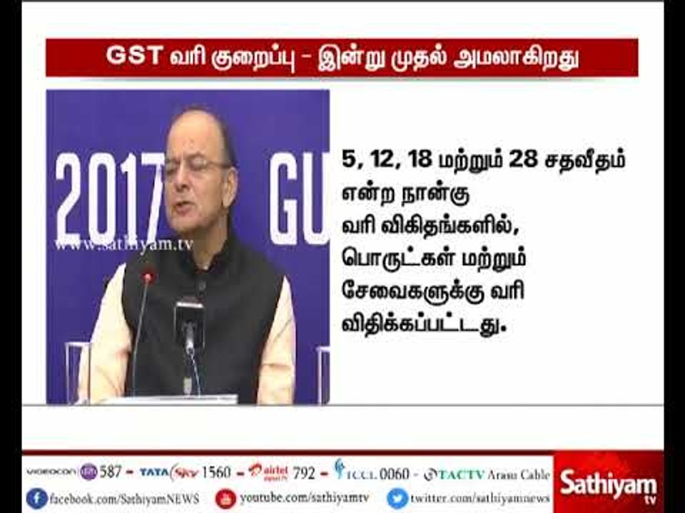 இன்று  முதல் அமலாகிறது 178 பொருட்கள் உட்பட, 233...
