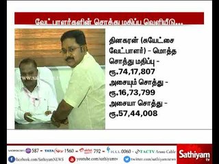 ஆர்.கே.நகர் இடைத்தேர்தல்: முக்கிய வேட்பாளர்களில் சொத்து விவரம்