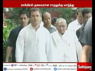 காங்கிரஸ் தலைவராக ராகுல்காந்தி தேர்வு, மூத்த தலைவர்கள் வாழ்த்து