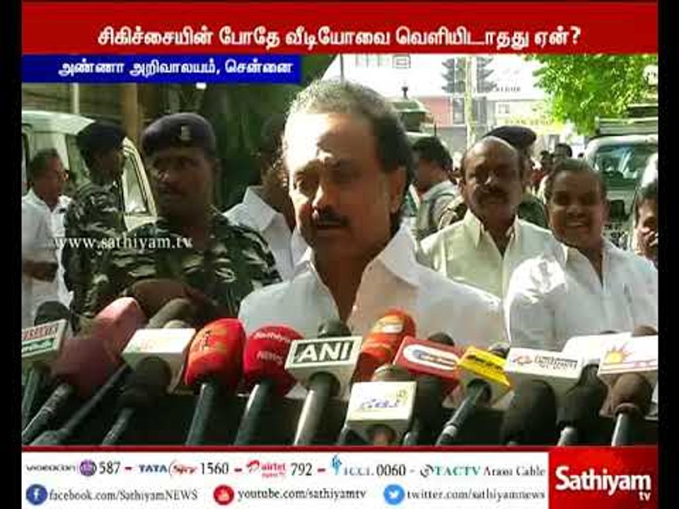ஜெயலலிதா சிகிச்சை பெற்ற போதே இந்த வீடியோவை வெளியிடாதது ஏன்? ஸ்டாலின் கேள்வி