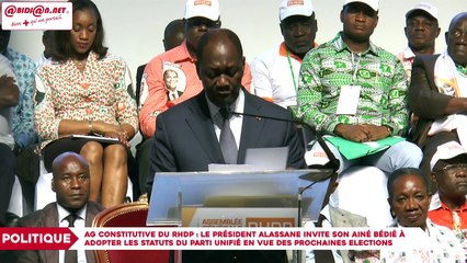 AG constitutive du RHDP - Le président Alassane, invite son ainé Bédié à adopter les statuts du parti unifié