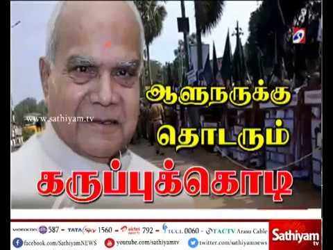 தஞ்சையில் ஆளுநர் ஆய்வு மேற்கொள்ள எதிர்ப்பு - திமுகவினர் கருப்புக்கொடி காட்டி போராட்டம்