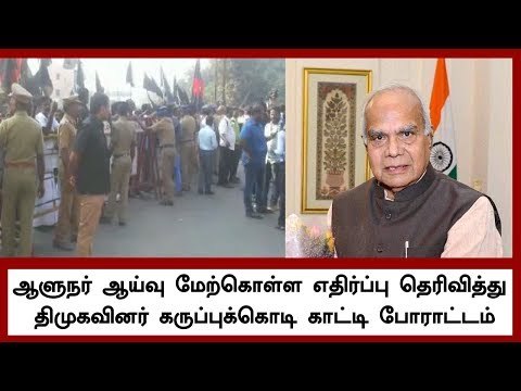 ஆளுநர் ஆய்வு மேற்கொள்ள எதிர்ப்பு தெரிவித்து திமுகவினர் கருப்புக்கொடி காட்டி போராட்டம்
