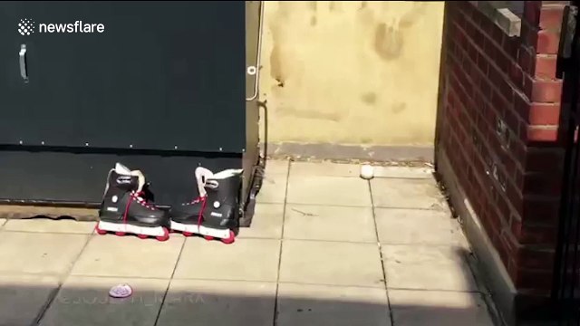 Man 'surfs' fridge around London multistorey car park