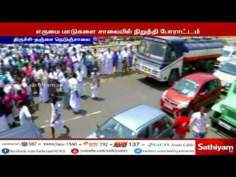 காவிரி விவகாரம் : தஞ்சையில் காவிரி உரிமை மீட்பு குழுவினர் ரயில் மறியல் போராட்டம்