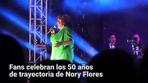 La reconocida cantante salvadoreña protagonizó uno de los espectáculos más esperados. Miles de fans celebraron junto a Nory Flores sus 50 años de trayectoria ar