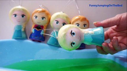 5 Elsa & Anna Swim Jumping on the Bed | New Compilation Nursery Rhymes | Song for Kids